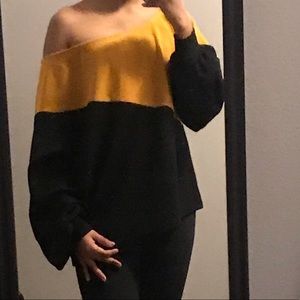 NEW SHEIN BLACK AND YELLOW BLOUSE
